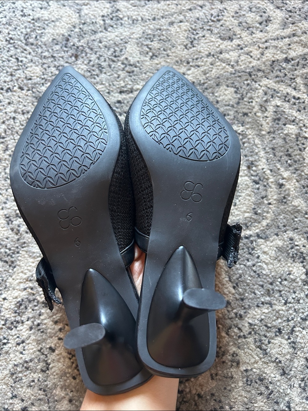 Cosy Island Black Pointed Mary Jane Bow Heels - Picture 6 of 8